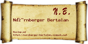 Nürnberger Bertalan névjegykártya