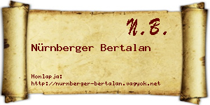 Nürnberger Bertalan névjegykártya