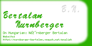bertalan nurnberger business card